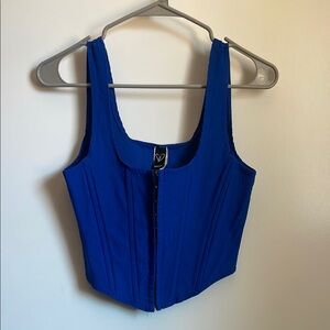 Windsor Blue Sleeveless Fitted Bodysuit